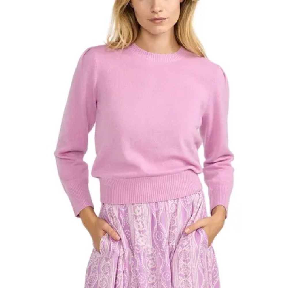 NORDSTROM 100% Cashmere Soft Lavender Purple Pink Crew Neck Sweater - Picture 2 of 14